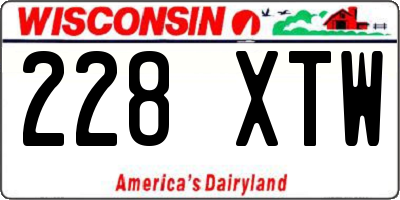 WI license plate 228XTW
