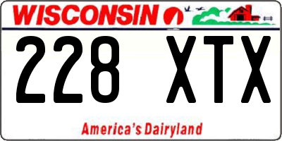 WI license plate 228XTX
