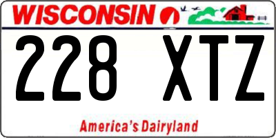 WI license plate 228XTZ