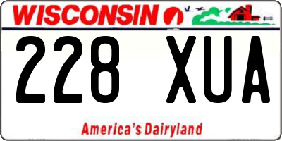 WI license plate 228XUA