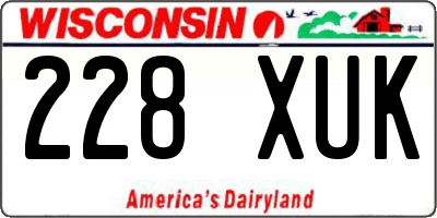 WI license plate 228XUK
