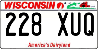 WI license plate 228XUQ