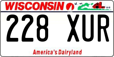 WI license plate 228XUR