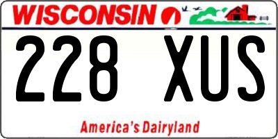 WI license plate 228XUS