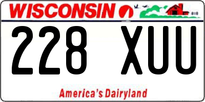 WI license plate 228XUU