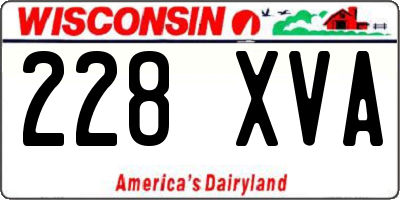 WI license plate 228XVA