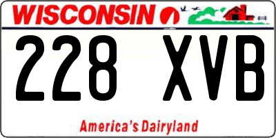 WI license plate 228XVB