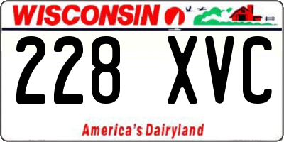 WI license plate 228XVC
