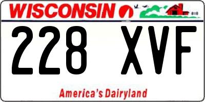 WI license plate 228XVF