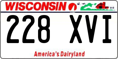 WI license plate 228XVI