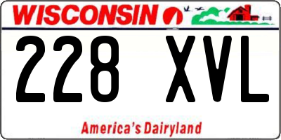 WI license plate 228XVL