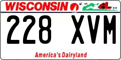 WI license plate 228XVM