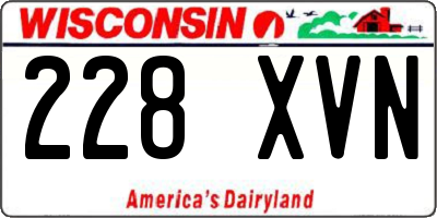 WI license plate 228XVN