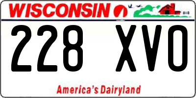 WI license plate 228XVO