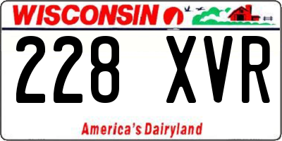 WI license plate 228XVR