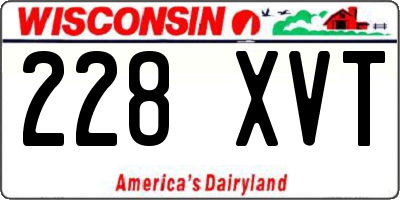 WI license plate 228XVT