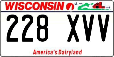 WI license plate 228XVV