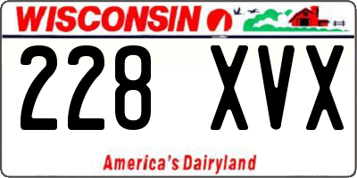WI license plate 228XVX