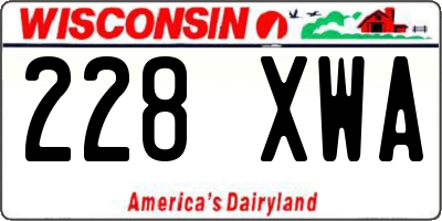 WI license plate 228XWA