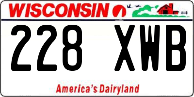 WI license plate 228XWB