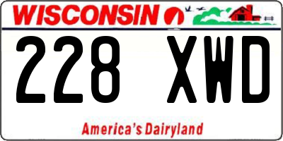 WI license plate 228XWD