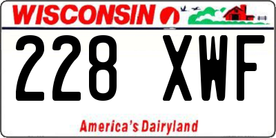 WI license plate 228XWF
