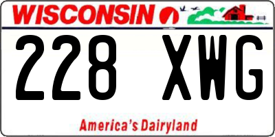 WI license plate 228XWG
