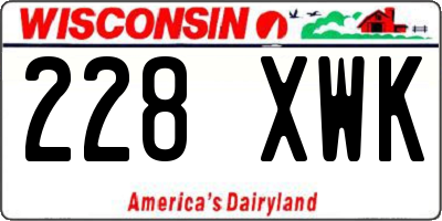 WI license plate 228XWK