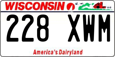WI license plate 228XWM