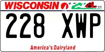 WI license plate 228XWP