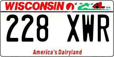 WI license plate 228XWR
