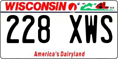 WI license plate 228XWS