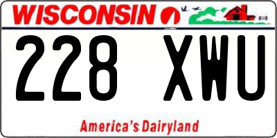 WI license plate 228XWU