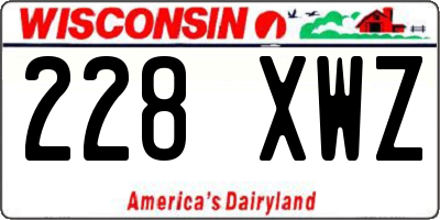 WI license plate 228XWZ