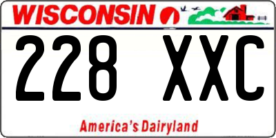 WI license plate 228XXC