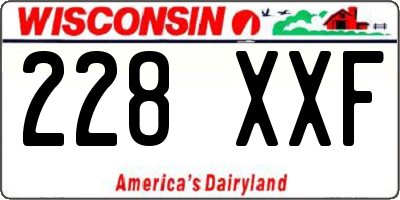 WI license plate 228XXF