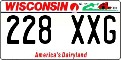 WI license plate 228XXG