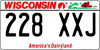 WI license plate 228XXJ
