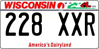 WI license plate 228XXR