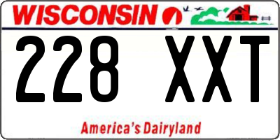 WI license plate 228XXT