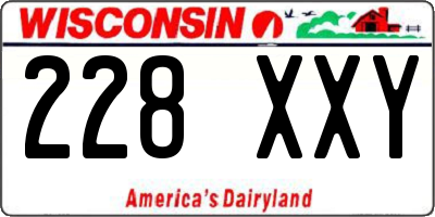 WI license plate 228XXY