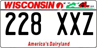 WI license plate 228XXZ