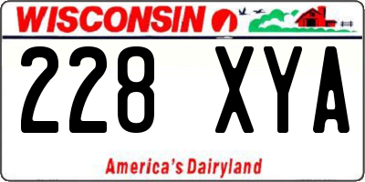 WI license plate 228XYA