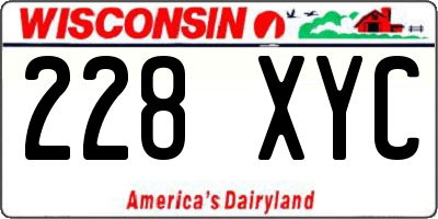 WI license plate 228XYC