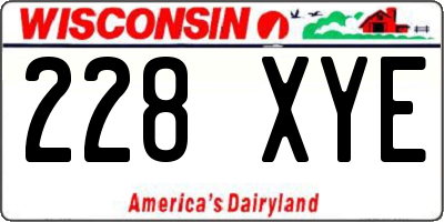 WI license plate 228XYE