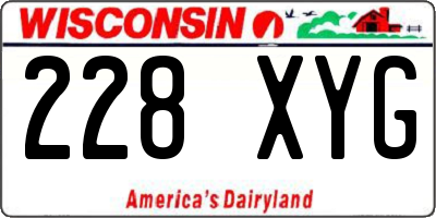 WI license plate 228XYG