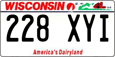WI license plate 228XYI