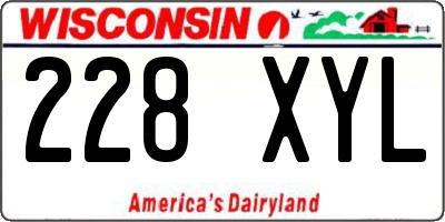 WI license plate 228XYL