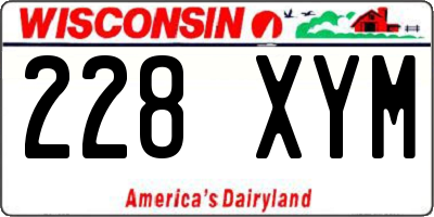 WI license plate 228XYM