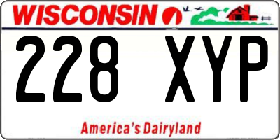 WI license plate 228XYP